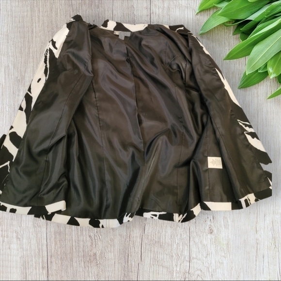 DRESSBARN Black & White Abstract Lined Jacket Blazer Size Large - Picture 3 of 6